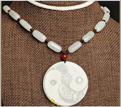 Подвеска из высококачественного молочного цвета и слоновой кости, подвеска из драгоценных камней, подвесное ожерелье, талисман