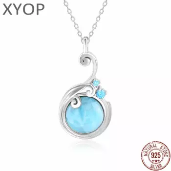 Подвеска Larimar женская из серебра 925 пробы с фианитами