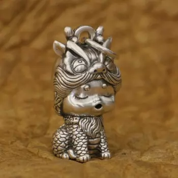 Подвеска в виде дракона, серебристого цвета