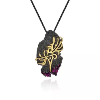 Подвеска в виде гранаты, серебро пробы