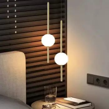 Подвесная лампа для спальни с креплением на кровать, современный роскошный настенный светильник с длинными линиями для гостиной