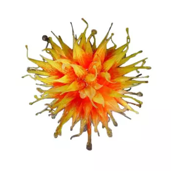 Подвесная лампа GoGlobalCo оранжевого и желтого цвета, роскошный декоративный современный светильник ручной работы из дутого стекла, сферическая светодиодная Люстра 24 дюйма