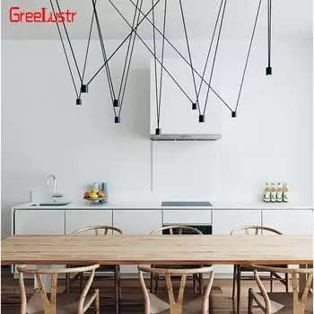 Подвесная лампа GreeLustr геометрическая металлическая черная 110В