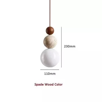 Подвесная лампа Juhaw желтого цвета из травертина, стекла и дерева