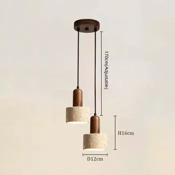 Подвесная лампа Wabi Sabi 2 головки из травертина