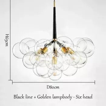 Подвесная люстра JIANKEXING Bubbleball, стеклянная, белая+золотая