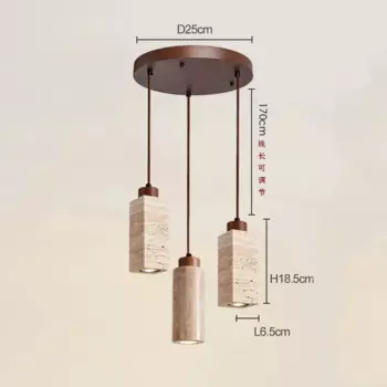 Подвесная люстра JIANKEXING ваби-саби из травертина и дерева