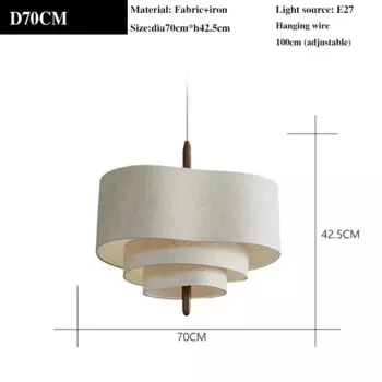 Подвесная люстра ZAOXI Wabi Sabi, ткань, железо, E27