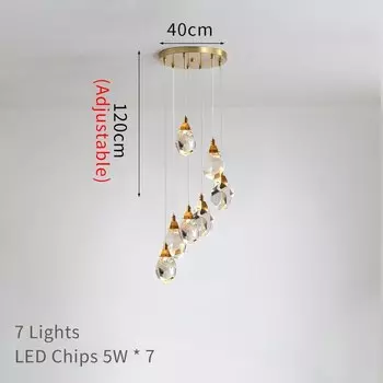 Подвесная люстра ZPZP хрустальная медная LED