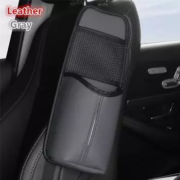 Подвесная сумка для хранения на боковом сиденье автомобиля, держатель из искусственной кожи, сетчатый карманный органайзер, держатель для телефона, задняя Сумка на сиденье с держателем для салфеток