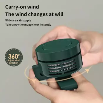 Подвесной ремень, мини-летний уличный портативный 3-скоростной вентилятор, USB перезаряжаемый вентилятор, охлаждающий безлопастной вентилятор, регулируемый охлаждающий вентилятор с клипсой