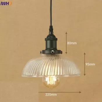 Подвесной стеклянный светильник IWHD, винтажный стиль