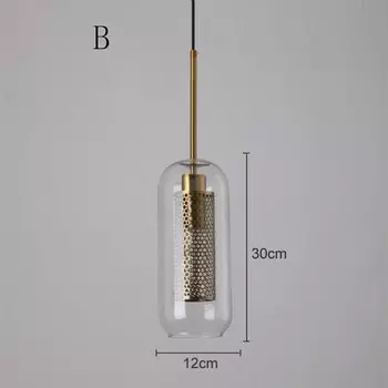 Подвесной светильник ASANZUO, прозрачный, железо+стекло