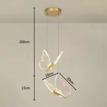 Подвесной светильник-бабочка lyfs, белый, акрил, металл