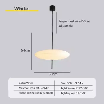 Подвесной светильник CETANT Летающее блюдце 50 см черный белый