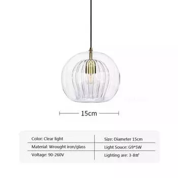 Подвесной светильник DARHYN, серый дымчатый, стеклянный, 5Вт