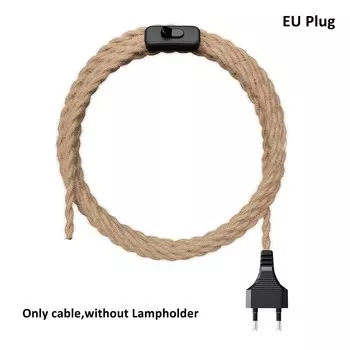 Подвесной светильник GANRILAND, пеньковая веревка, 2 м