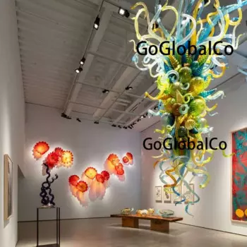 Подвесной светильник GoGlobalCo из дутого стекла ручной работы, современное художественное украшение, хрустальная люстра, роскошные декоративные тарелки для стен
