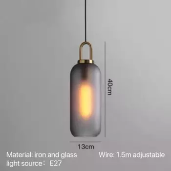 Подвесной светильник из стекла и металла