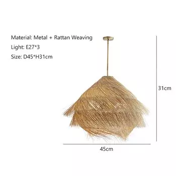 Подвесной светильник LNLZ, ротанг, LED, для дома