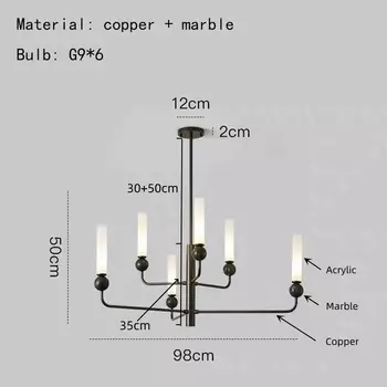 Подвесной светильник Marble Ball IWP, медный, белый, акриловый, G9