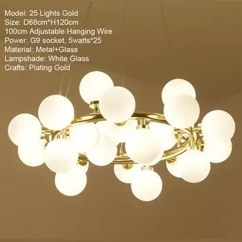 Подвесной светильник OWEN LYCA, стеклянный абажур, золотой, черный