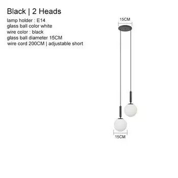 Подвесной светильник QINGYUNKE, стеклянный, латунный, черный, молочный