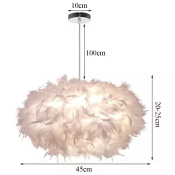 Подвесной светильник RGTink, белый, с перьями, E27