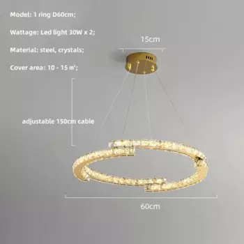 Подвесной светильник SaloEElaitte из стали и хрусталя