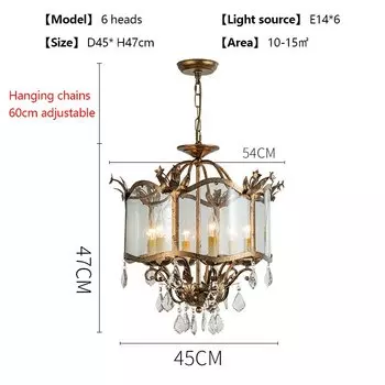 Подвесной светильник SANDYHA, хрустальный, американский ретро-стиль