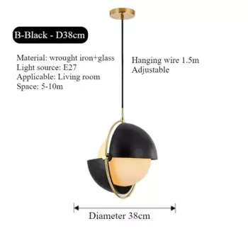 Подвесной светильник SANDYHA из кованого железа и стекла