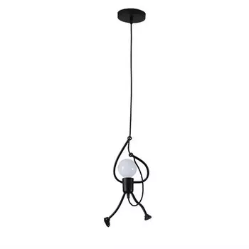 Подвесной светильник Thrisdar, маленький человек, черный/белый
