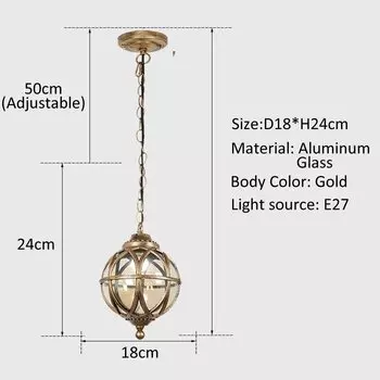 Подвесной светильник WECUS, черный/бронзовый, стеклянно-алюминиевый, водонепроницаемый