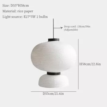 Подвесной светильник YANKE из рисовой бумаги