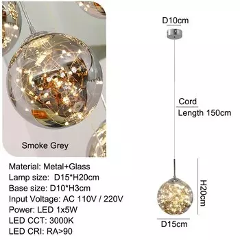 Подвесной светильник yellowking LED, хром/золотой