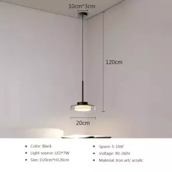 Подвесной светильник YongYing Lumin, 3 головы, железо, акрил