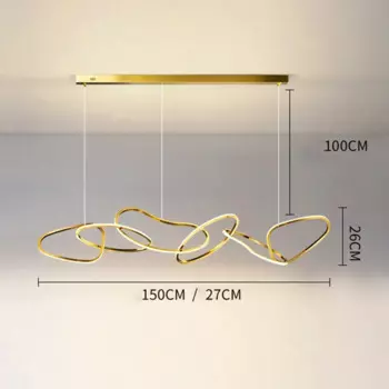 Подвесной светильник YongYing Lumin, золотой, металл+акрил