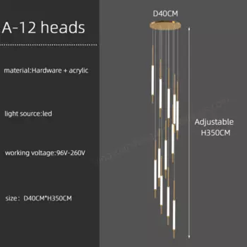 Подвесные люстры Yingxuan, дуплексные, черные/золотые, LED, акрил