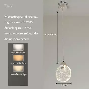 Подвесные светильники Chi Light Supplier, золотые/серебряные/черные, LED, хрусталь