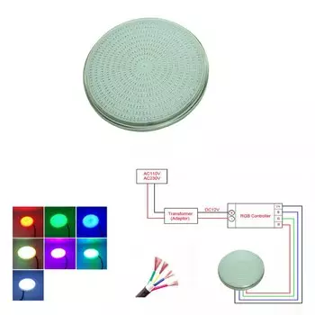 Подводная светодиодная лампа HKGOLDTURE RGB 12В 18-42Вт