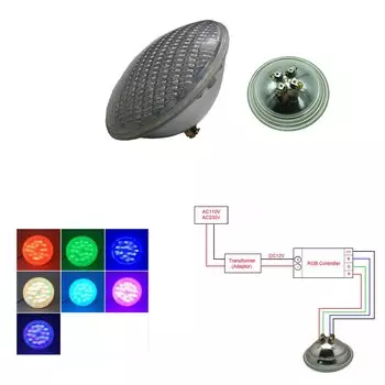 Подводный светодиодный светильник HKGOLDTURE RGB 12В