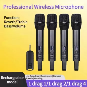 Подзарядка Echo Treble Bass 2,4G беспроводной ручной микрофон для Cinemas караоке церковь речи свадьба профессиональная динамическая