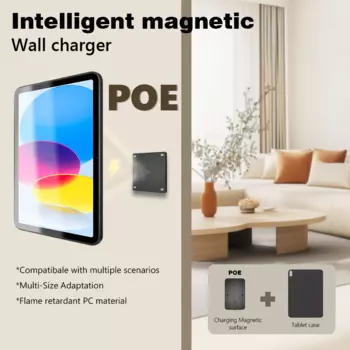 POE Type C Универсальное прочное и слабые электрические удлинители Магнитное настенное зарядное устройство для планшета iPad с двойной зарядкой