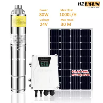 Погружной мини-насос для воды на солнечной батарее, 80 Вт, 24 В