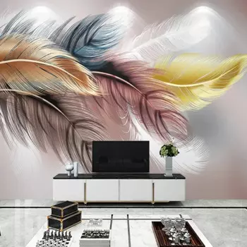 Текстильные обои jiadou 3D Перо для гостиной