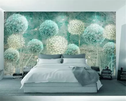 Пользовательские 3d обои Европейский ретро абстрактный одуванчик гостиная отель кафе фон стены декоративные 3d обои обои