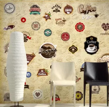 Пользовательские обои для пищевых магазинов, кофейная торговая марка, 3D Ретро фрески для кафе, ресторана, отеля, фоновые настенные ПВХ обои