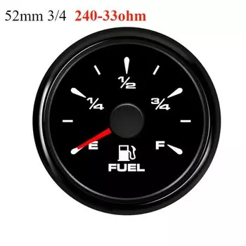 Пользовательский 52 мм автоматический указатель уровня топлива 0-190 Ом/240-33 Ом измеритель уровня топлива для морской лодки для автомобиля, грузовика, яхты, автофургона, красная подсветка