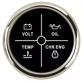 Пользовательский 52 мм цифровой автомобильный вольтметр, сигнализация, измеритель давления масла, температуры воды, сигнализация двигателя, 4 светодиода с красной подсветкой 12 В/24 В