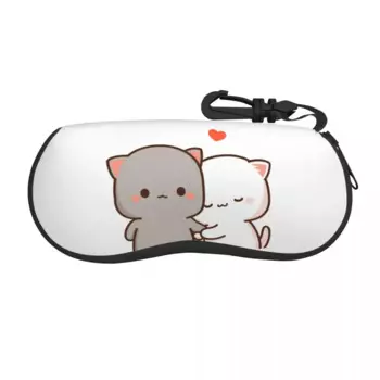 Пользовательский чехол для очков Peach And Goma Mochi Cat Fall In Love Shell, модный чехол для очков унисекс, защитная коробка для солнцезащитных очков